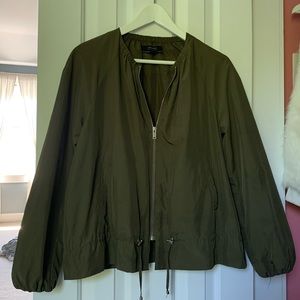 Green Zara Lightweight zip up jacket